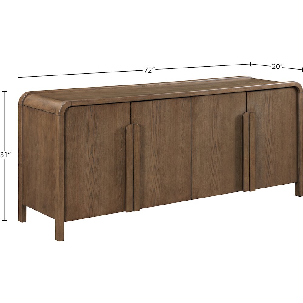 Harmony Brown Oak Veneer Rubberwood Sideboard/Buffet. Picture 10