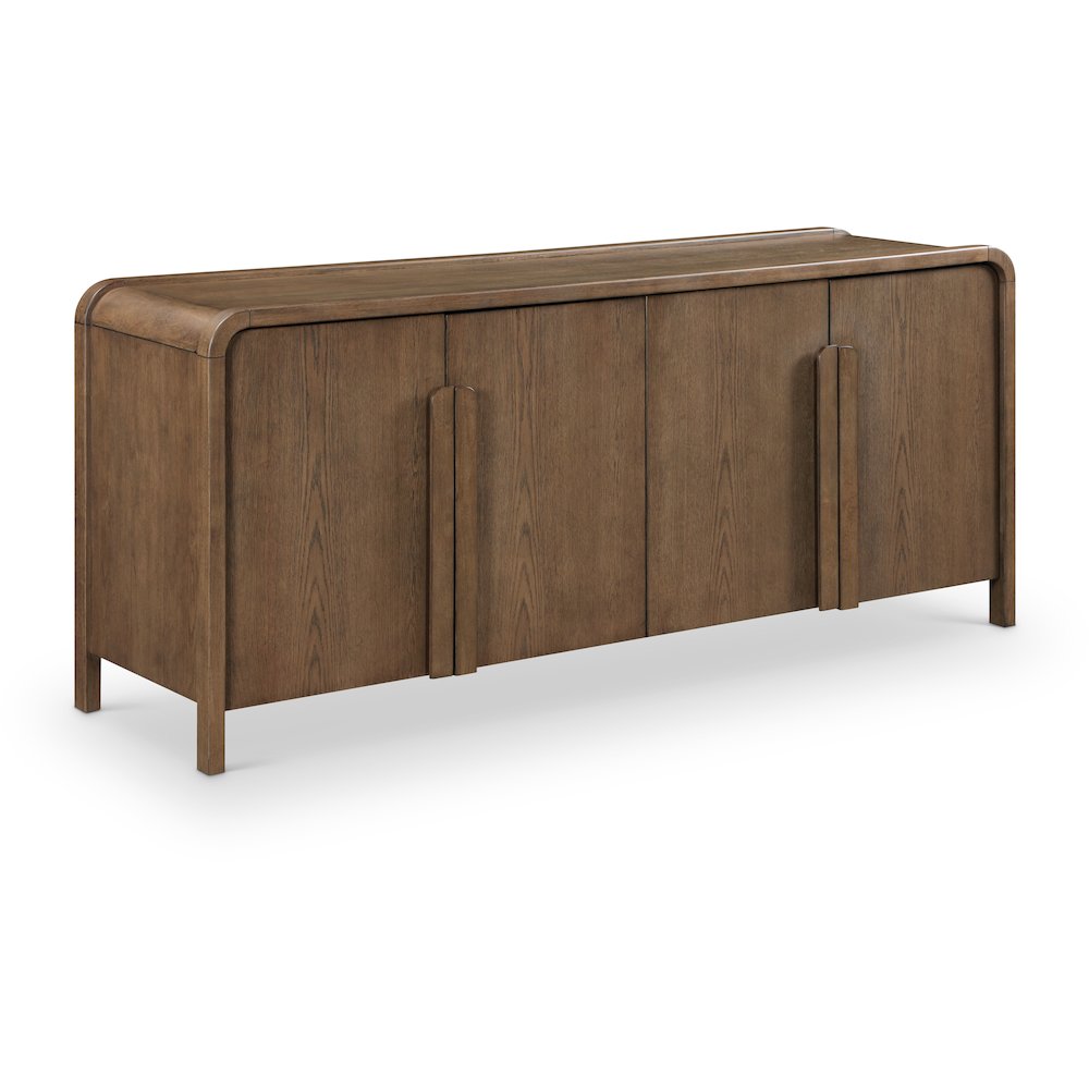 Harmony Brown Oak Veneer Rubberwood Sideboard/Buffet. Picture 1