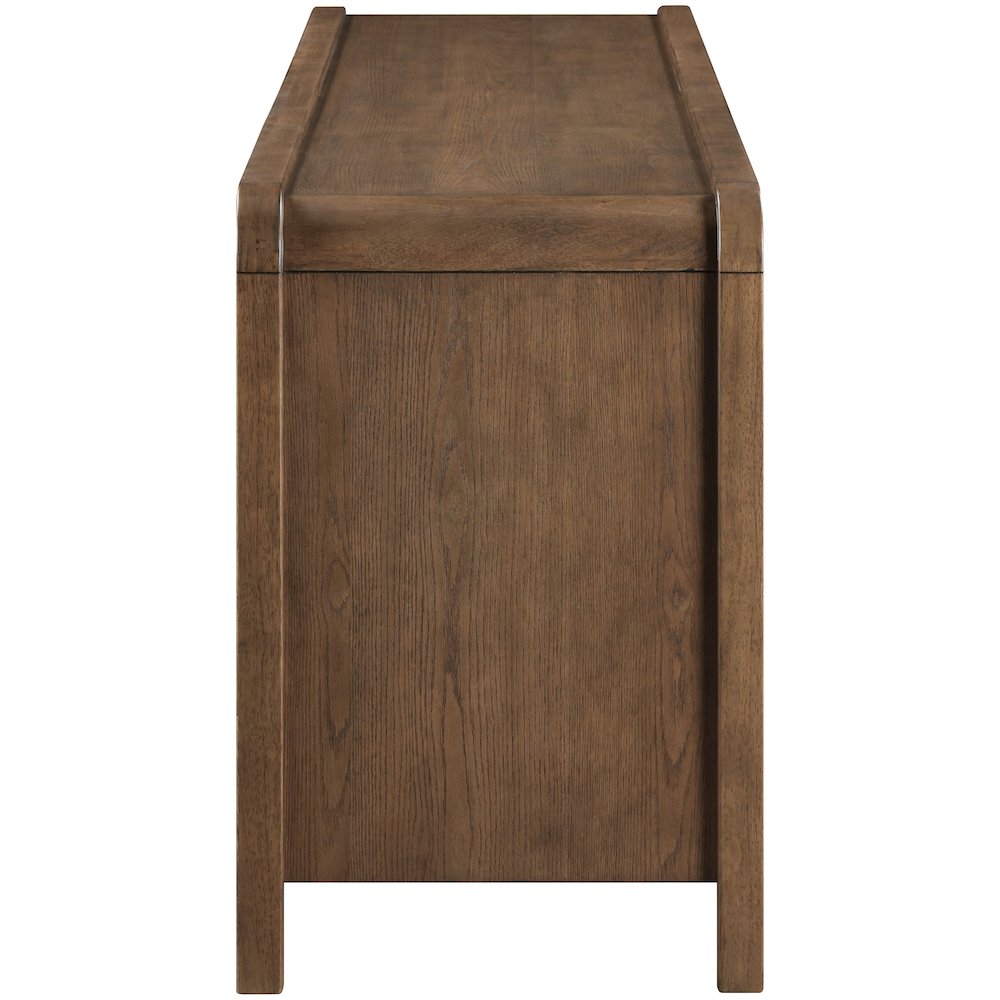 Harmony Brown Oak Veneer Rubberwood Sideboard/Buffet. Picture 8