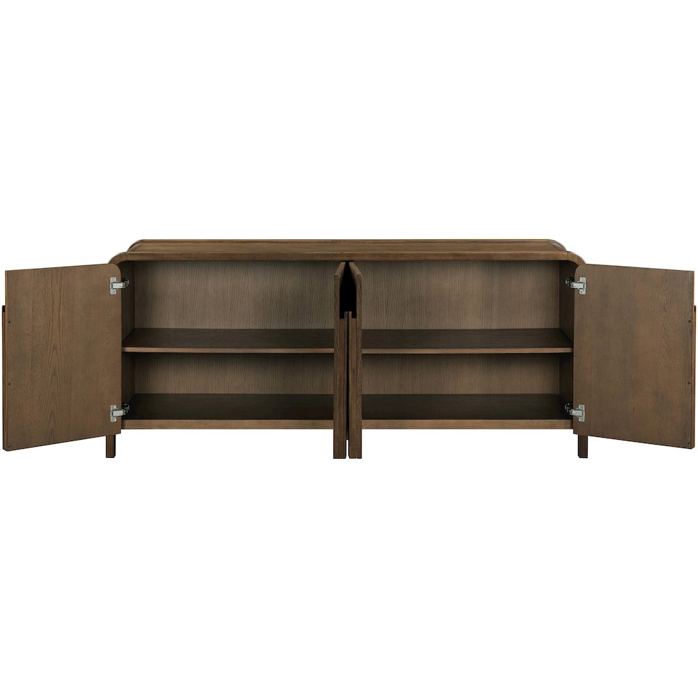 Harmony Brown Oak Veneer Rubberwood Sideboard/Buffet. Picture 4