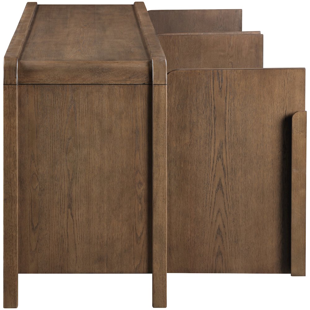 Harmony Brown Oak Veneer Rubberwood Sideboard/Buffet. Picture 5