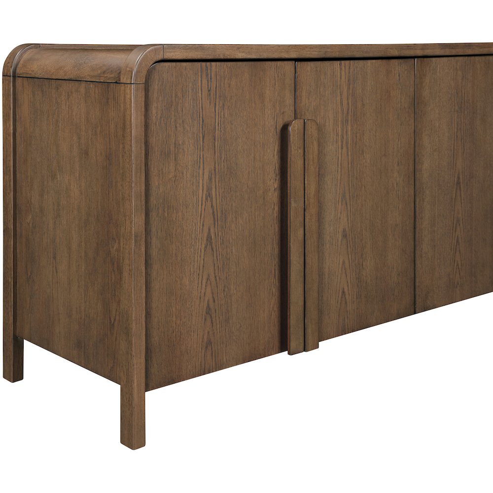 Harmony Brown Oak Veneer Rubberwood Sideboard/Buffet. Picture 6