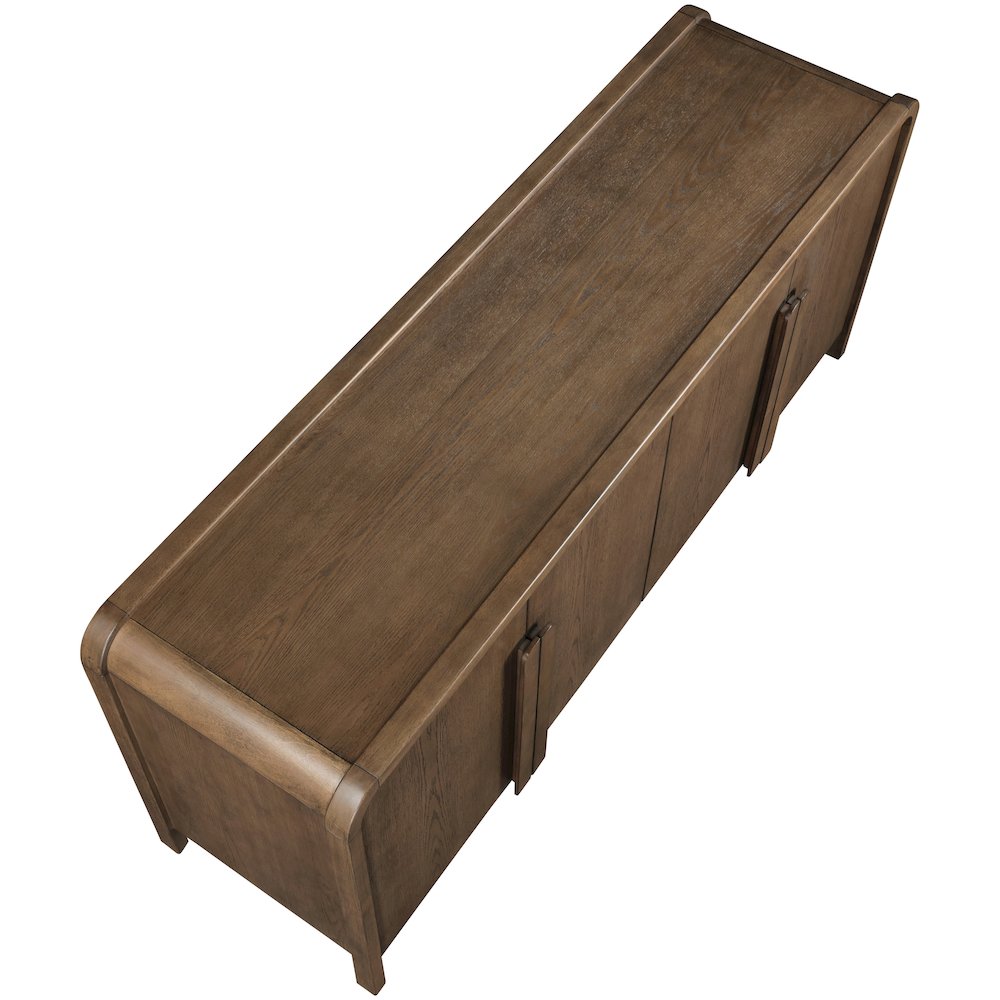 Harmony Brown Oak Veneer Rubberwood Sideboard/Buffet. Picture 9