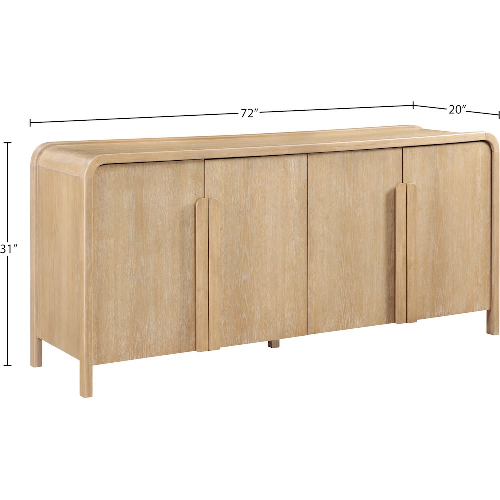 Harmony Natural Oak Veneer Rubberwood Sideboard/Buffet. Picture 10