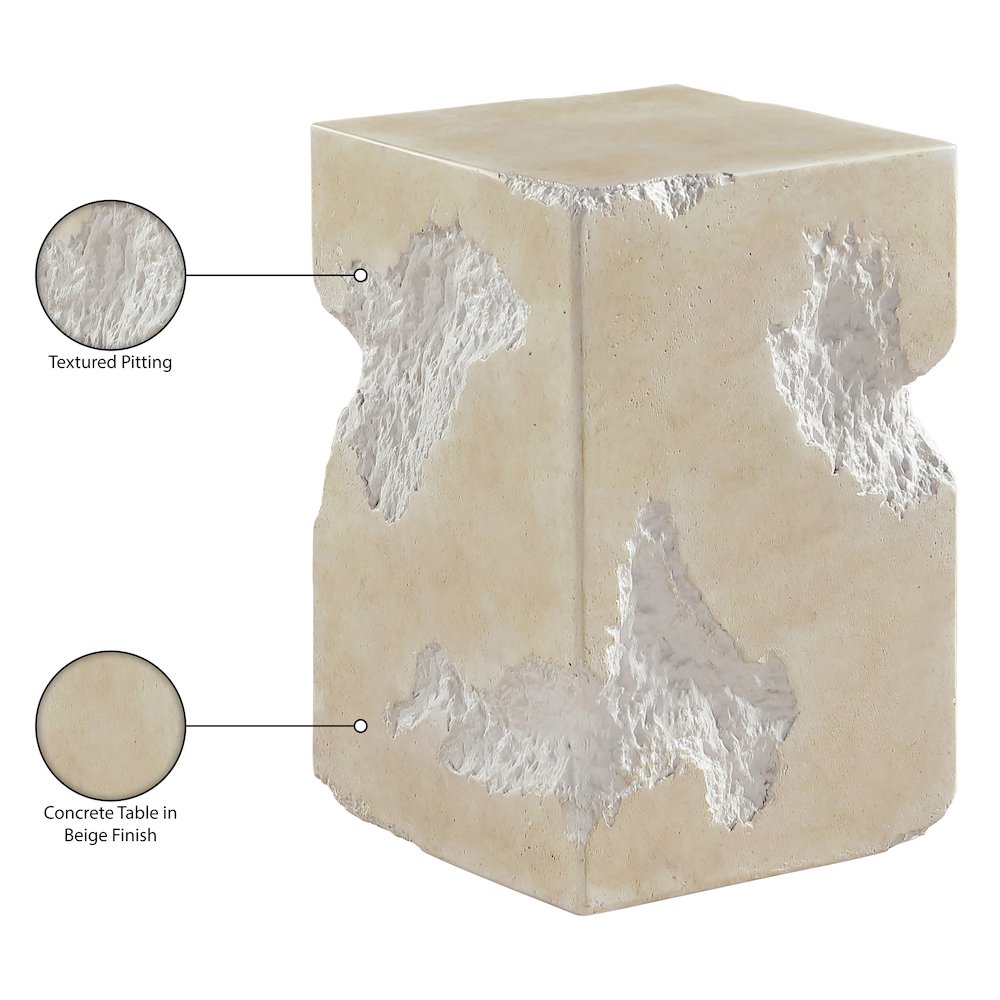Naturae Beige Concrete Indoor / Outdoor End / Side Table. Picture 10