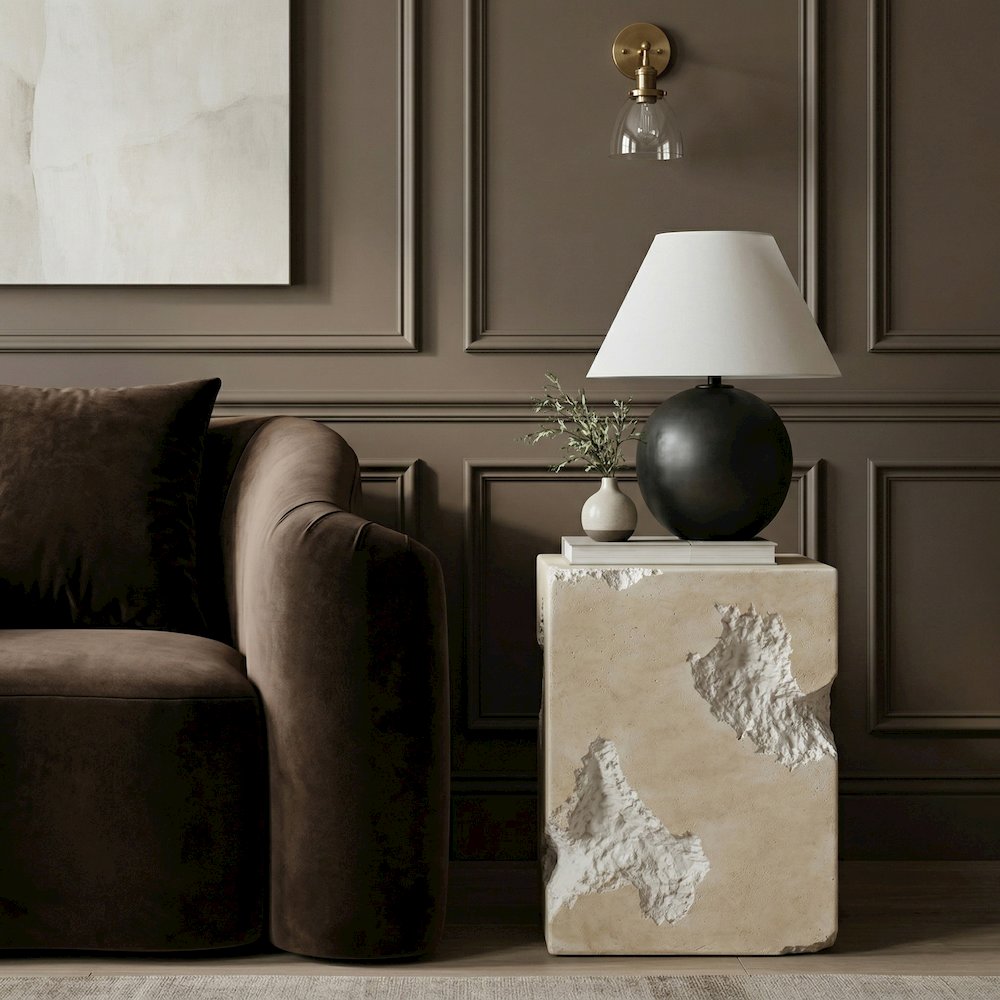 Naturae Beige Concrete Indoor / Outdoor End / Side Table. Picture 2