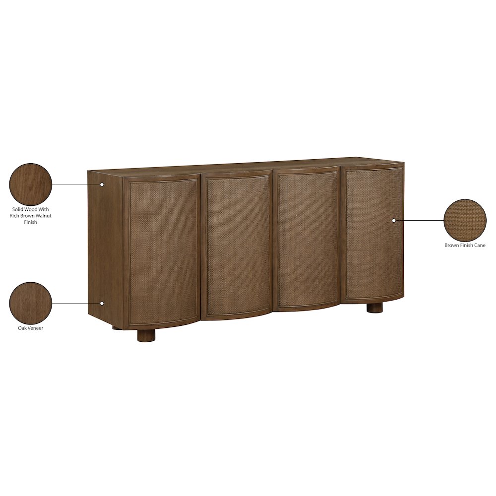 Norin Brown Solid Wood And Oak Veneer Sideboard/Buffet. Picture 13