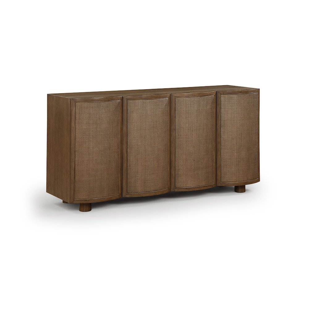 Norin Brown Solid Wood And Oak Veneer Sideboard/Buffet. Picture 1