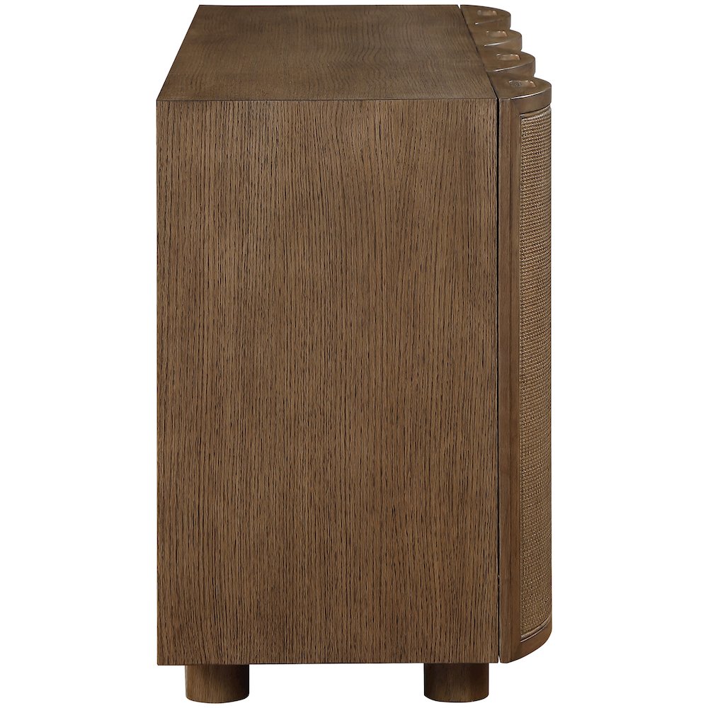Norin Brown Solid Wood And Oak Veneer Sideboard/Buffet. Picture 4