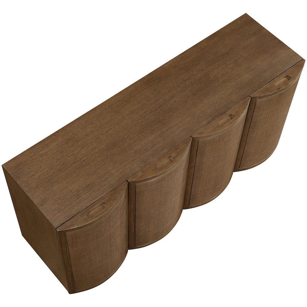 Norin Brown Solid Wood And Oak Veneer Sideboard/Buffet. Picture 6
