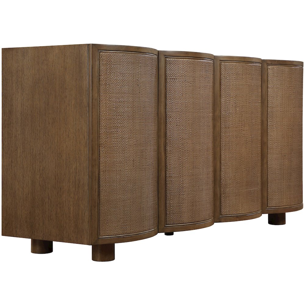 Norin Brown Solid Wood And Oak Veneer Sideboard/Buffet. Picture 8