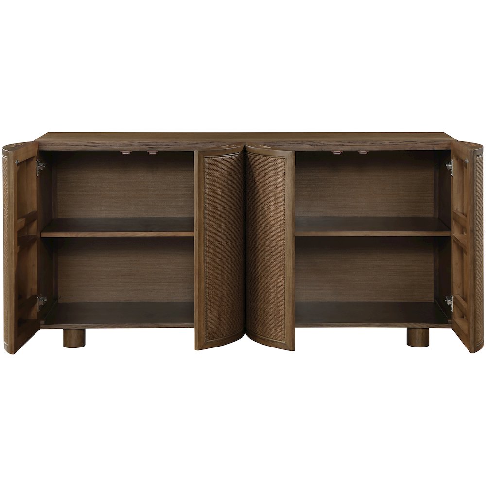 Norin Brown Solid Wood And Oak Veneer Sideboard/Buffet. Picture 9