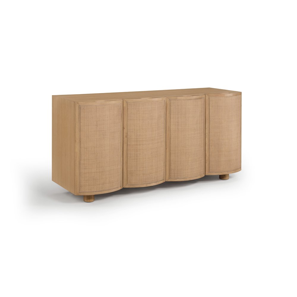 Norin Natural Solid Wood And Oak Veneer Sideboard/Buffet. Picture 1