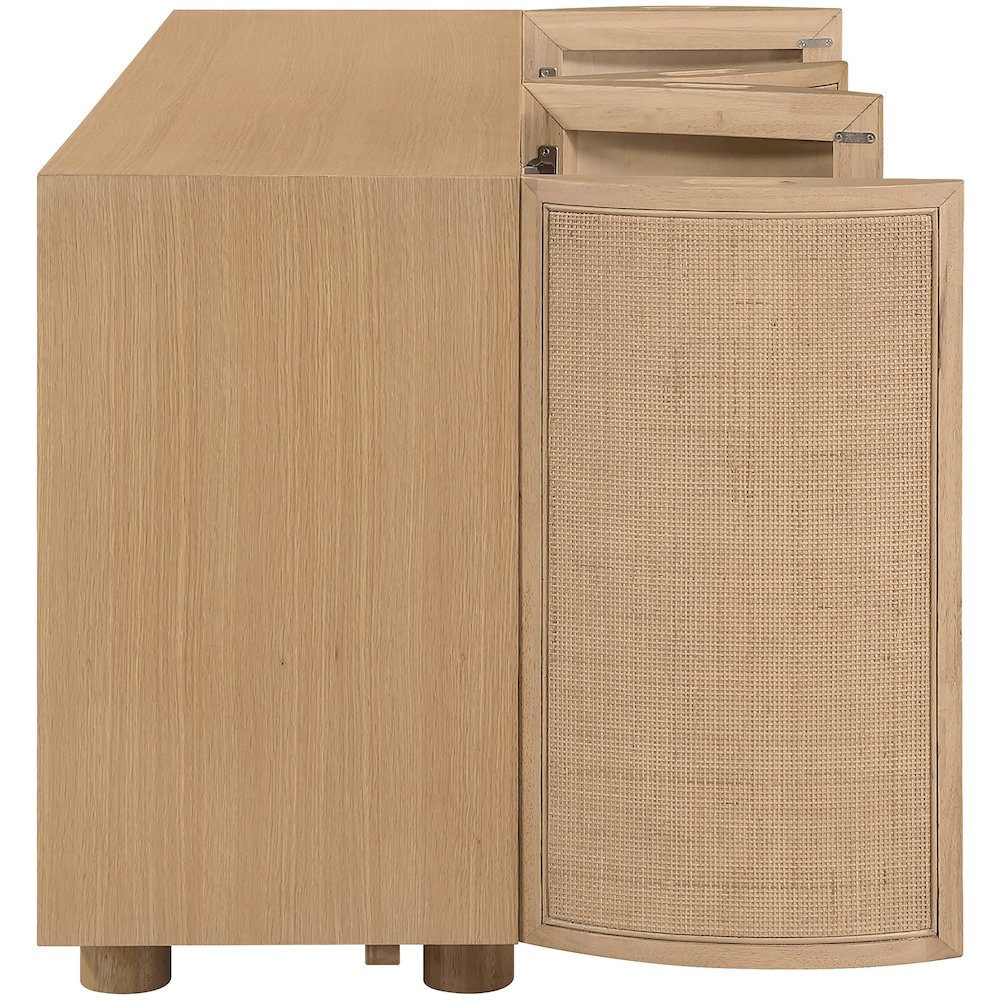 Norin Natural Solid Wood And Oak Veneer Sideboard/Buffet. Picture 7