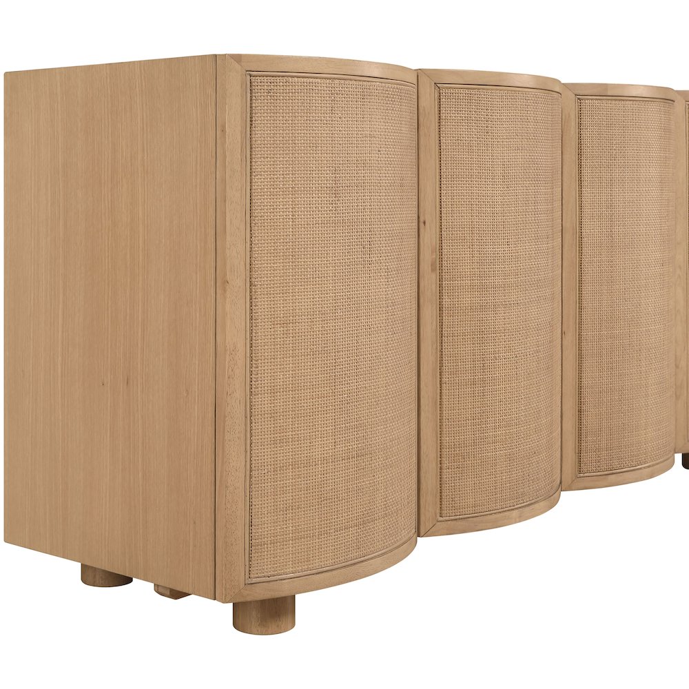 Norin Natural Solid Wood And Oak Veneer Sideboard/Buffet. Picture 8