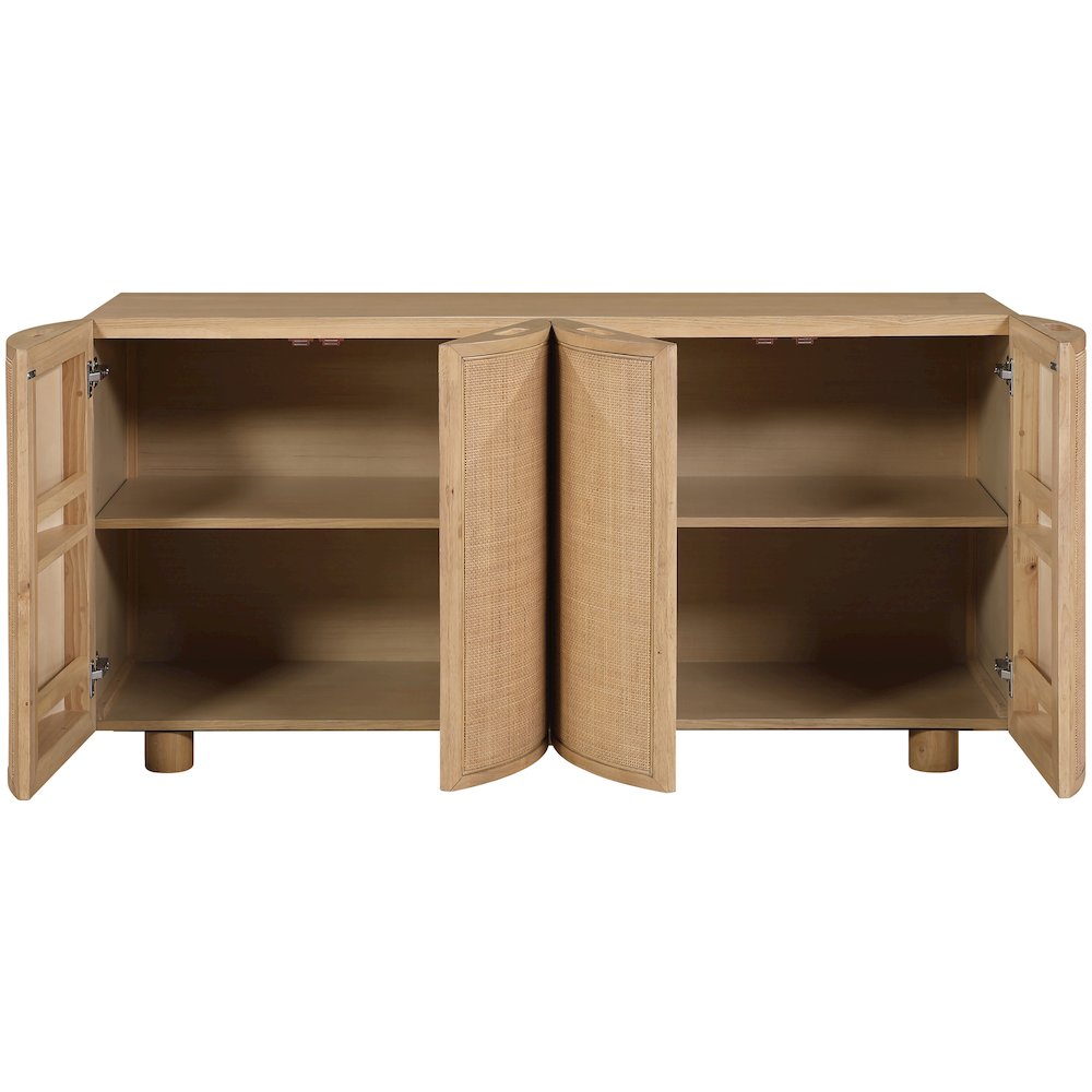 Norin Natural Solid Wood And Oak Veneer Sideboard/Buffet. Picture 9