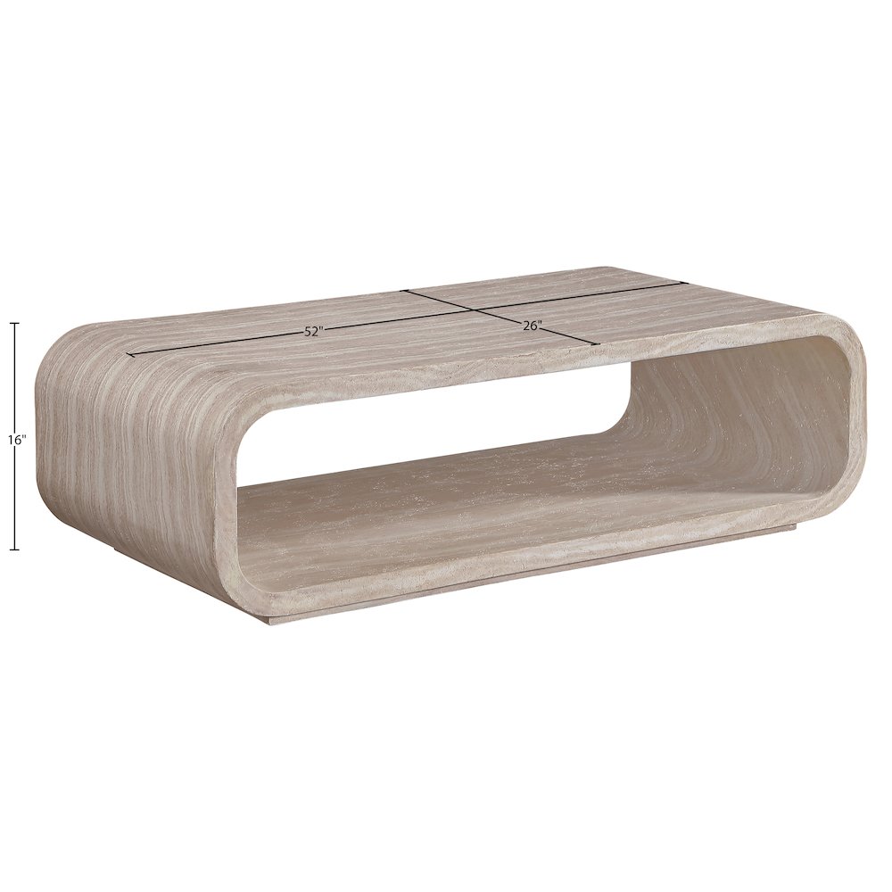 Calix Travertine Concrete Indoor / Outdoor Coffee Table. Picture 8