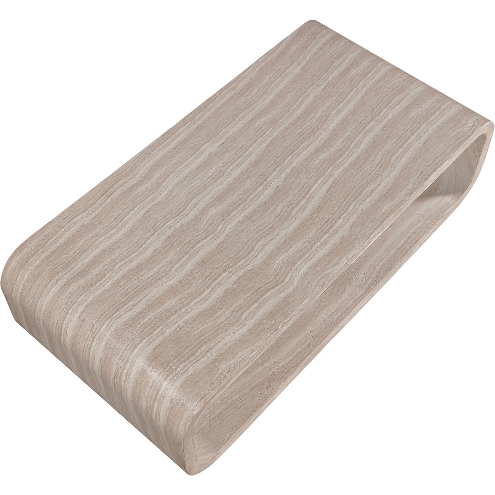 Calix Travertine Concrete Indoor / Outdoor Coffee Table. Picture 5