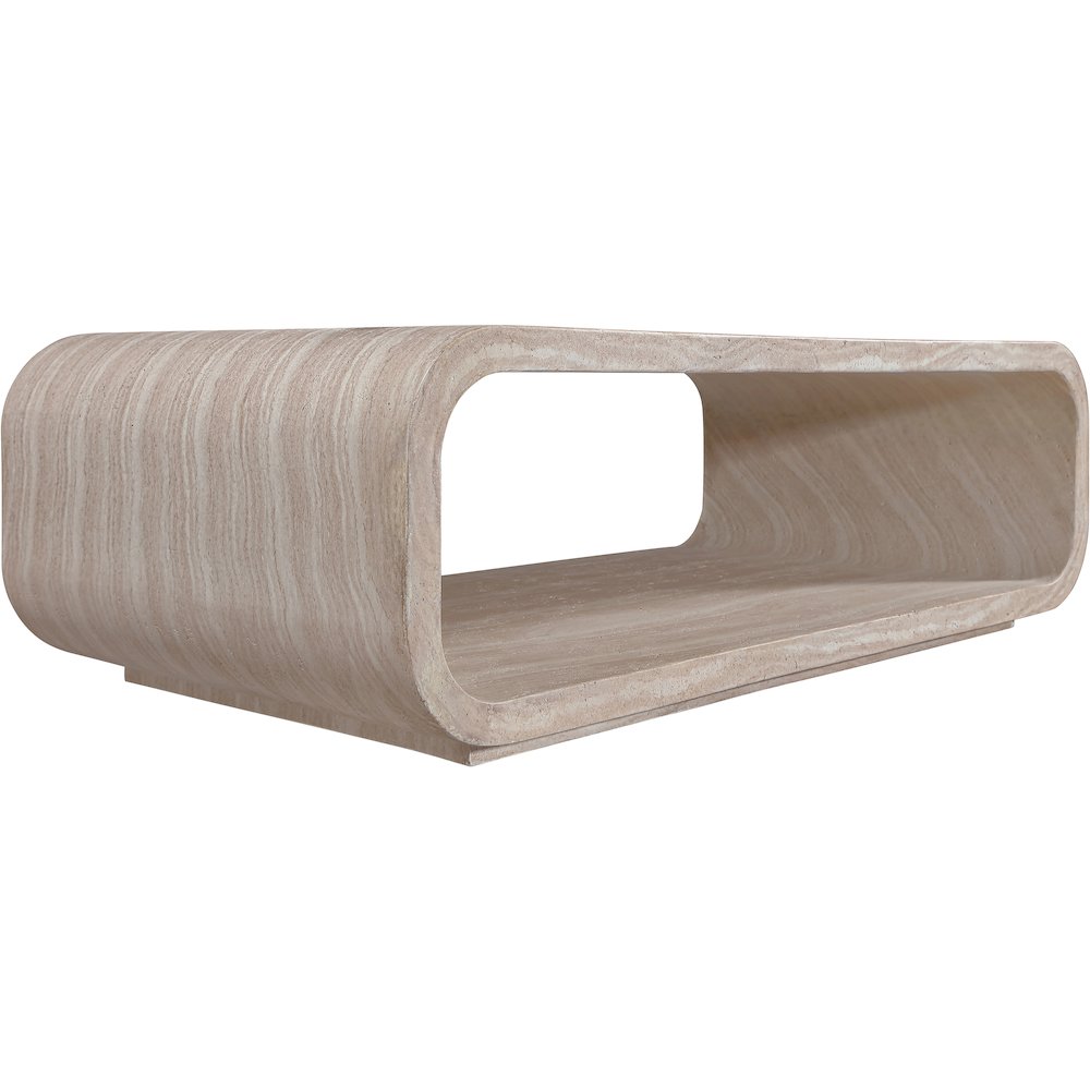 Calix Travertine Concrete Indoor / Outdoor Coffee Table. Picture 6