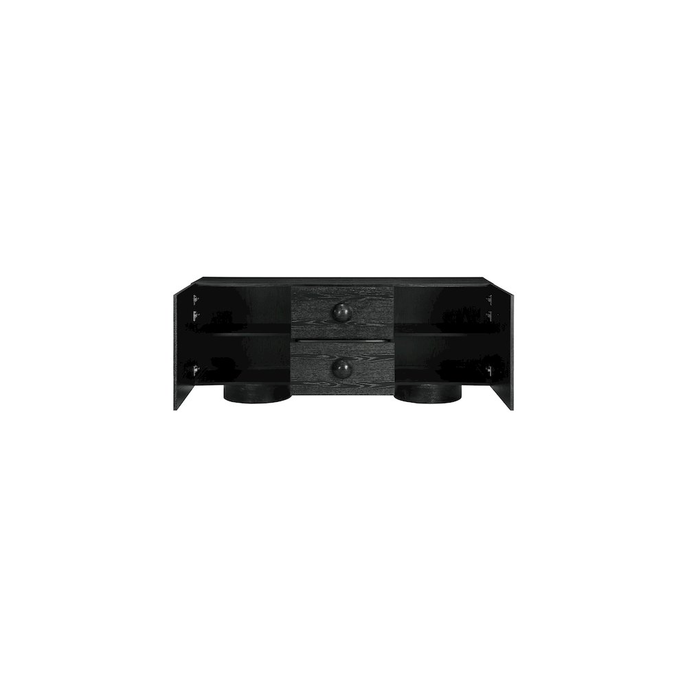 Bubble Black Rubberwood with Oak Veneer Sideboard/Buffet. Picture 5