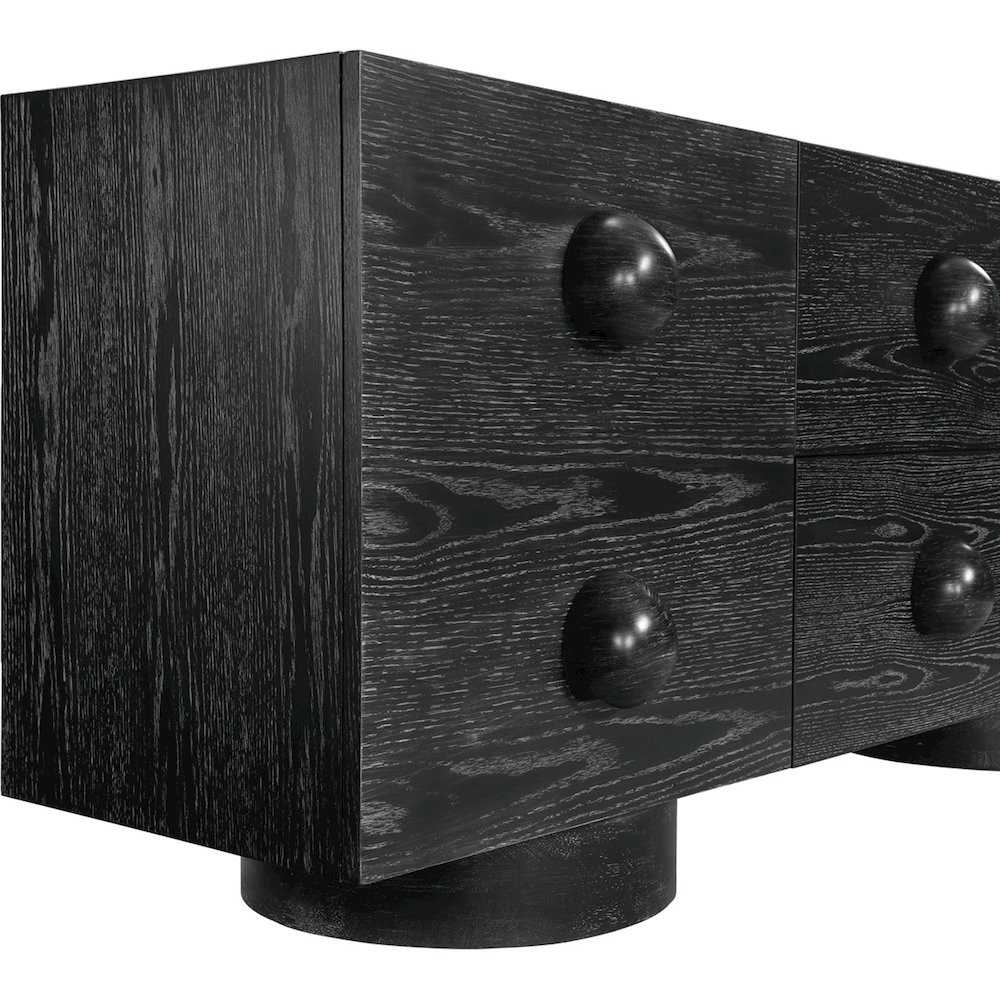 Bubble Black Rubberwood with Oak Veneer Sideboard/Buffet. Picture 7