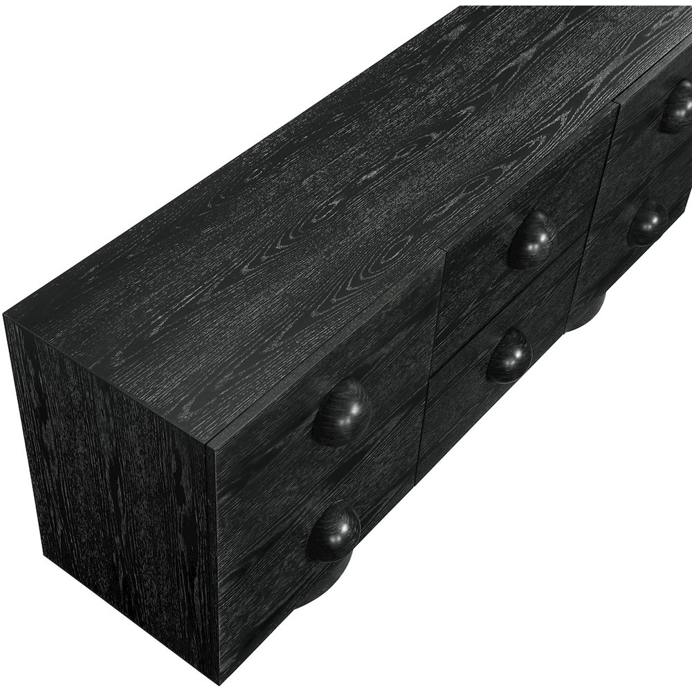 Bubble Black Rubberwood with Oak Veneer Sideboard/Buffet. Picture 8
