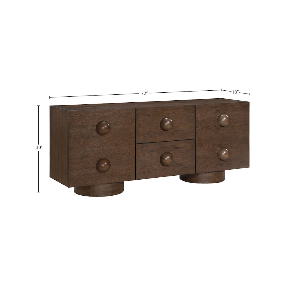 Bubble Brown Rubberwood with Oak Veneer Sideboard/Buffet. Picture 9
