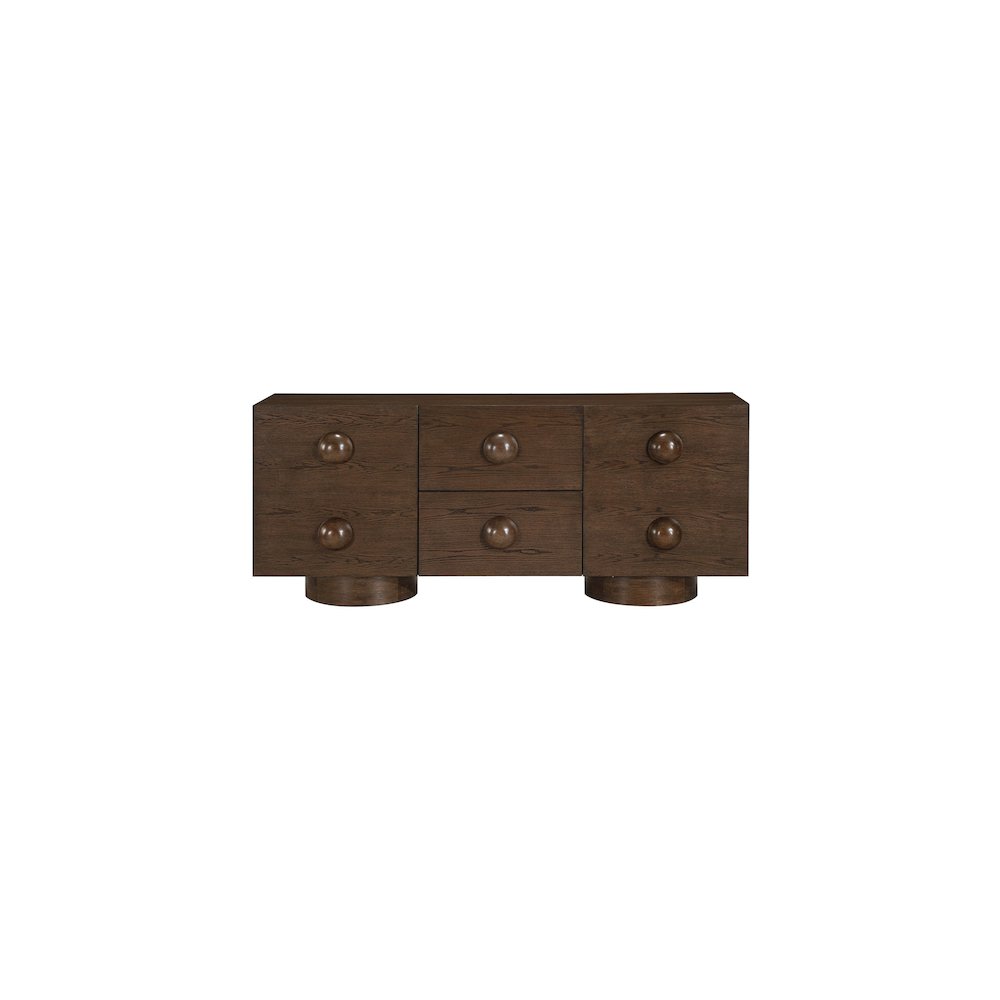 Bubble Brown Rubberwood with Oak Veneer Sideboard/Buffet. Picture 2