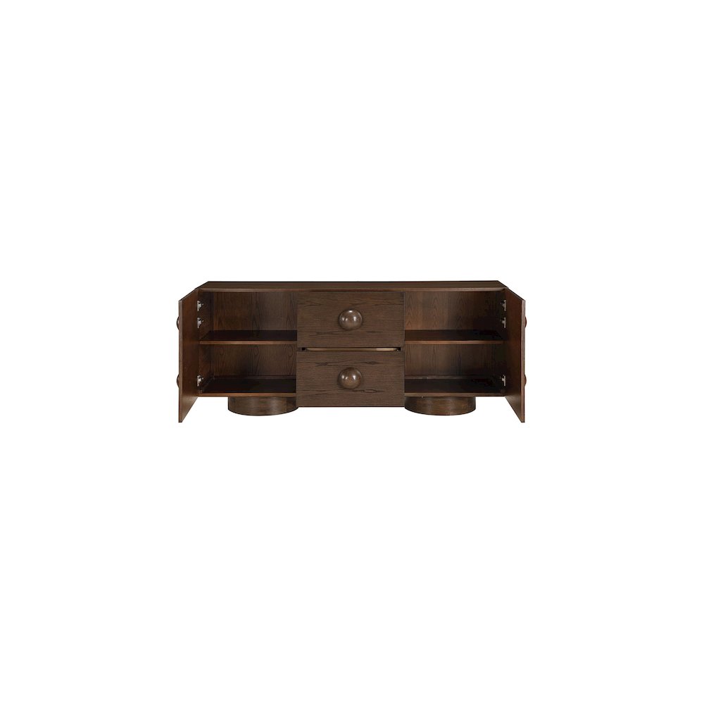 Bubble Brown Rubberwood with Oak Veneer Sideboard/Buffet. Picture 5