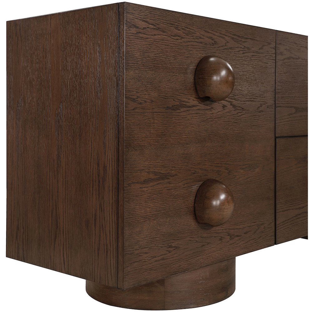 Bubble Brown Rubberwood with Oak Veneer Sideboard/Buffet. Picture 7