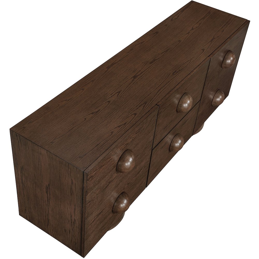 Bubble Brown Rubberwood with Oak Veneer Sideboard/Buffet. Picture 8