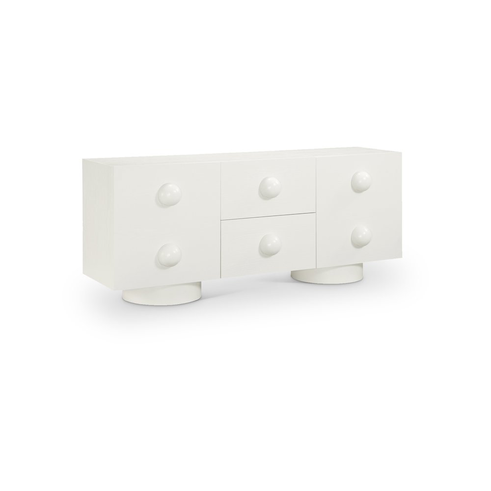 Bubble Cream Rubberwood with Oak Veneer Sideboard/Buffet. Picture 1