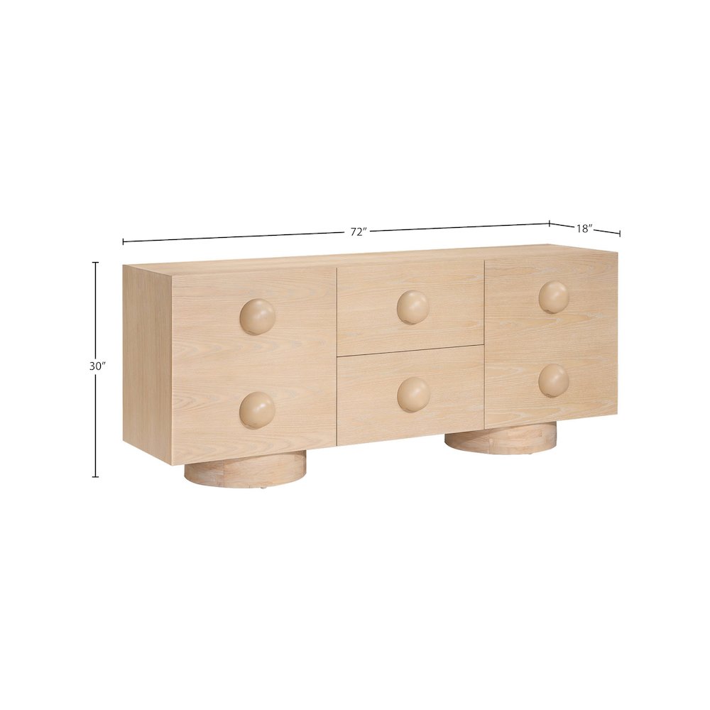 Bubble Natural Rubberwood with Oak Veneer Sideboard/Buffet. Picture 7