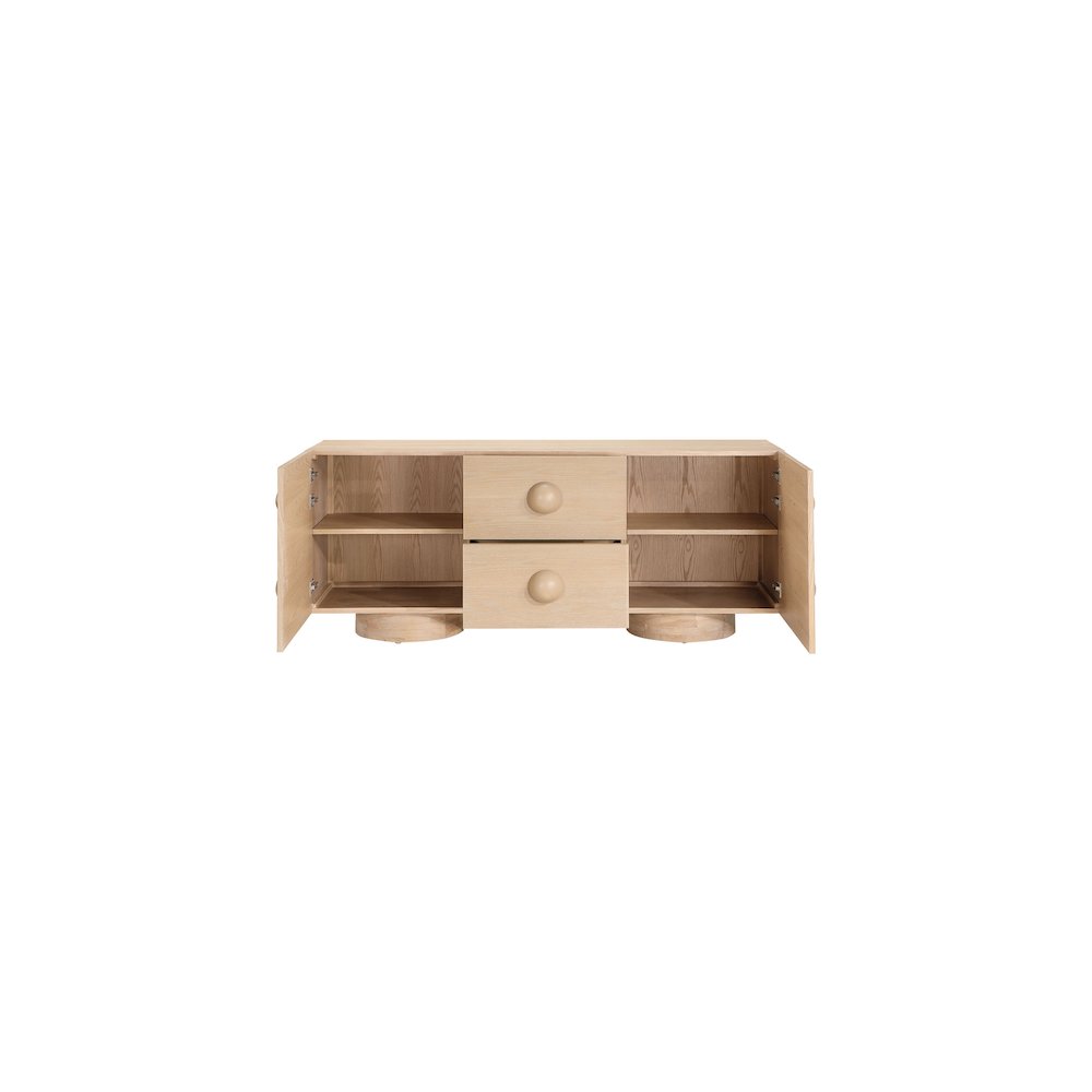 Bubble Natural Rubberwood with Oak Veneer Sideboard/Buffet. Picture 4