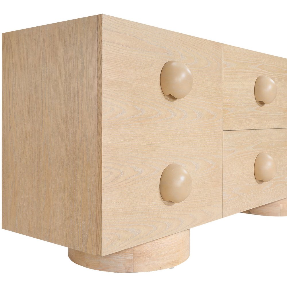 Bubble Natural Rubberwood with Oak Veneer Sideboard/Buffet. Picture 5