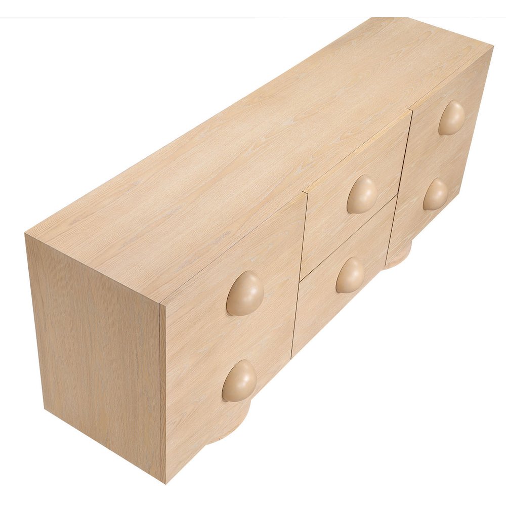 Bubble Natural Rubberwood with Oak Veneer Sideboard/Buffet. Picture 6