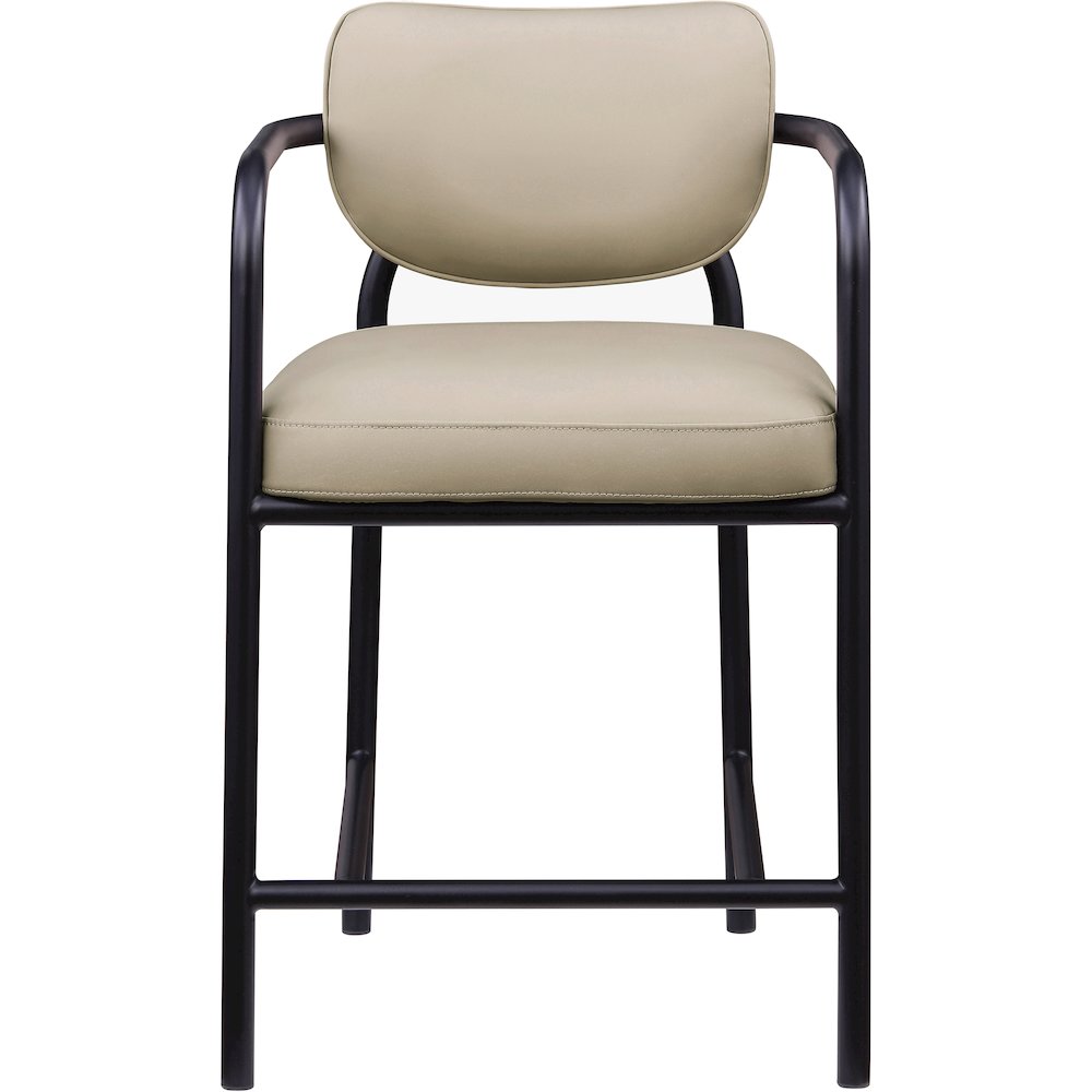 Serava Beige Vegan Leather Upholstered Counter Stool. Picture 3