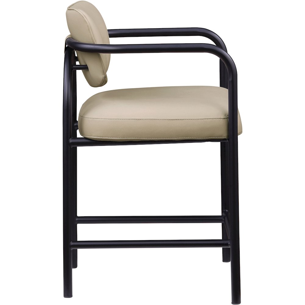 Serava Beige Vegan Leather Upholstered Counter Stool. Picture 4