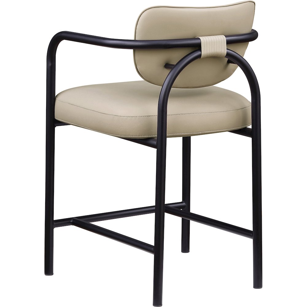 Serava Beige Vegan Leather Upholstered Counter Stool. Picture 6