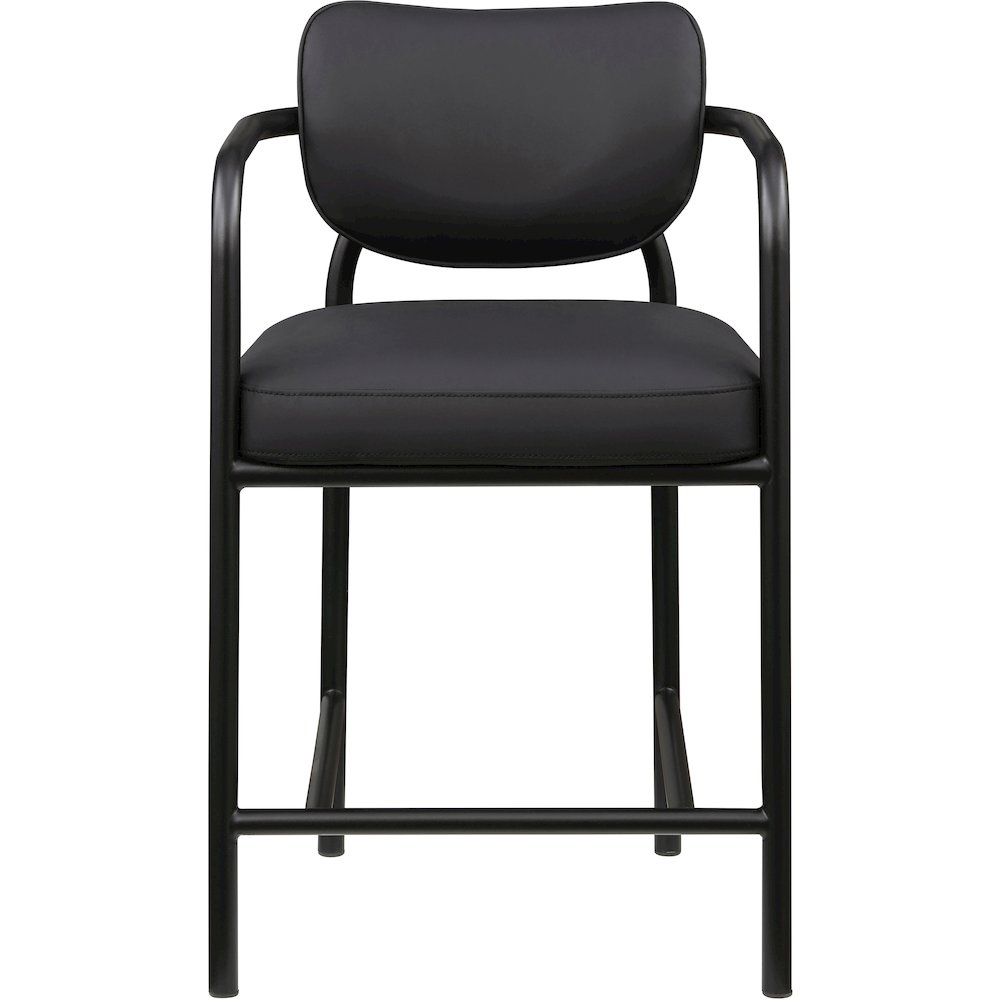 Serava Black Vegan Leather Upholstered Counter Stool. Picture 3