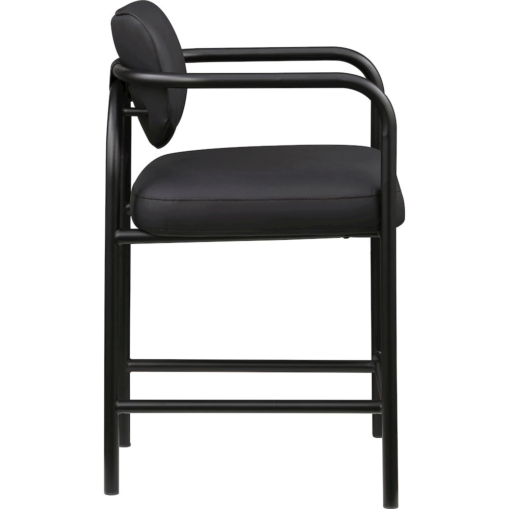 Serava Black Vegan Leather Upholstered Counter Stool. Picture 4