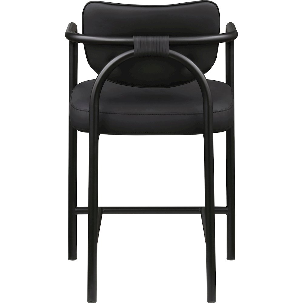 Serava Black Vegan Leather Upholstered Counter Stool. Picture 5