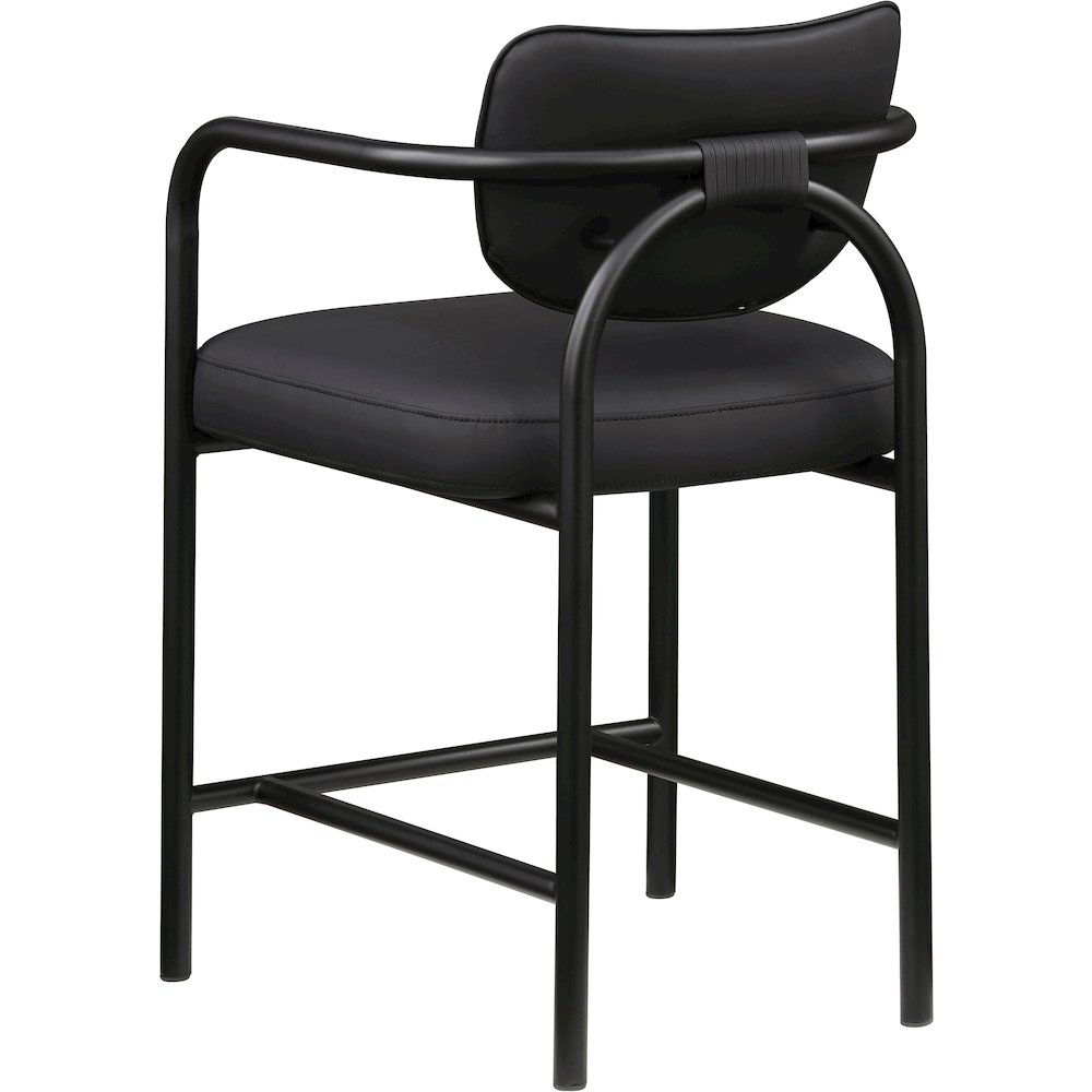 Serava Black Vegan Leather Upholstered Counter Stool. Picture 6
