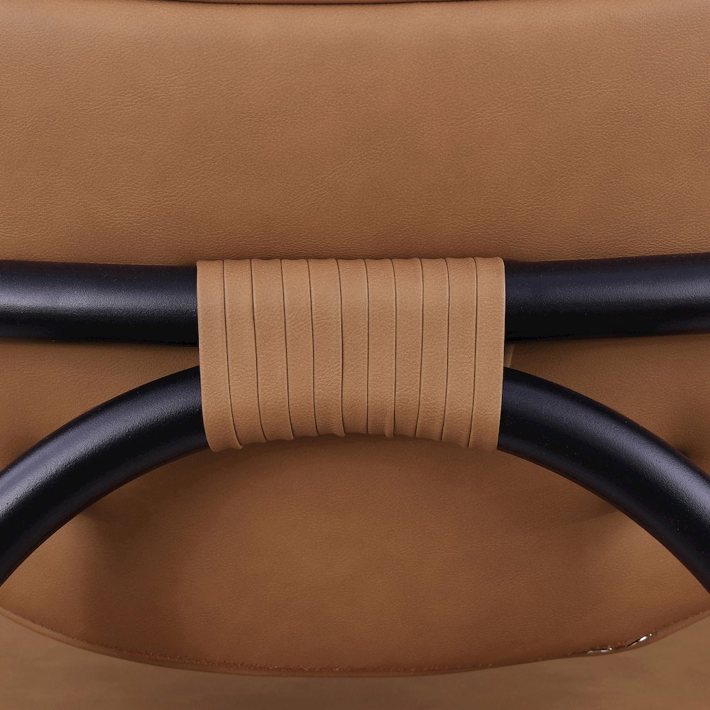 Serava Cognac Vegan Leather Upholstered Counter Stool. Picture 7