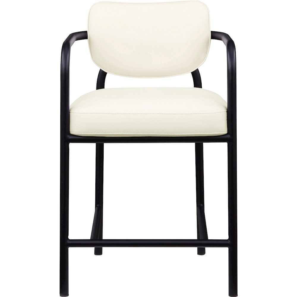 Serava Cream Vegan Leather Upholstered Counter Stool. Picture 3