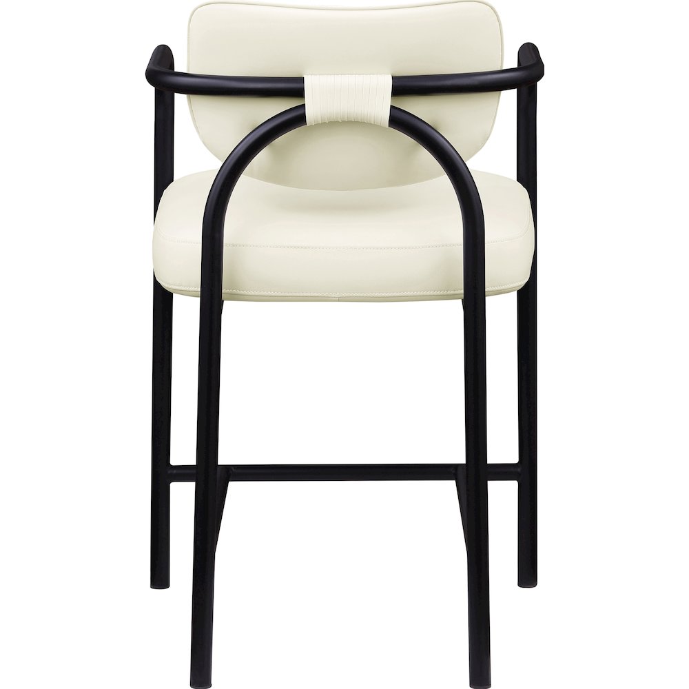 Serava Cream Vegan Leather Upholstered Counter Stool. Picture 5