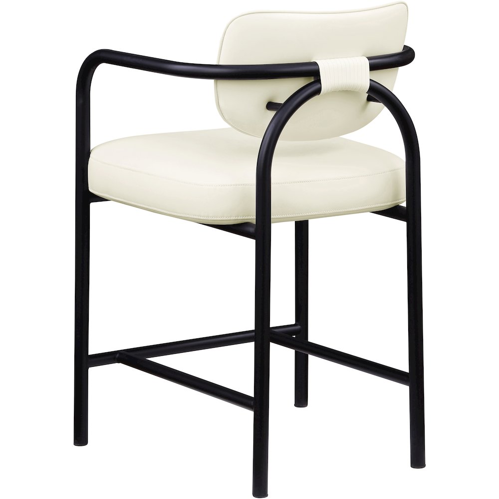 Serava Cream Vegan Leather Upholstered Counter Stool. Picture 6