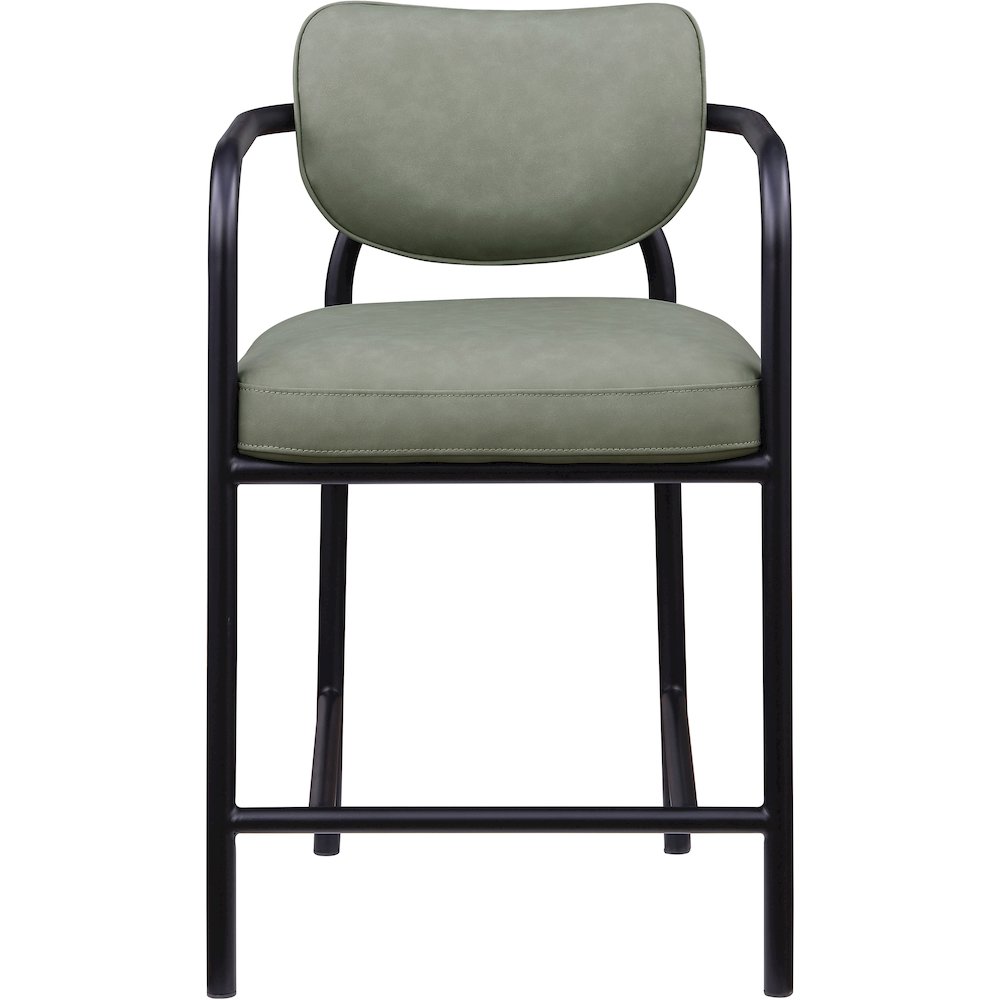 Serava Green Vegan Leather Upholstered Counter Stool. Picture 3