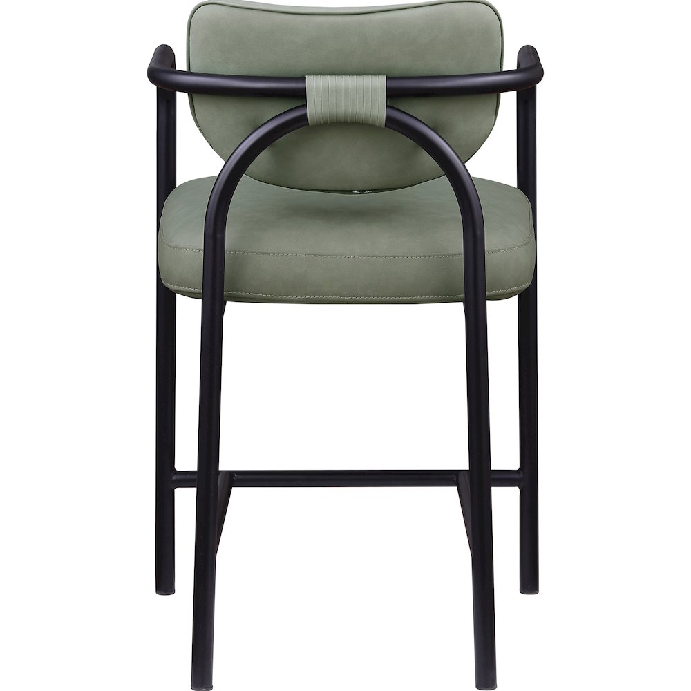 Serava Green Vegan Leather Upholstered Counter Stool. Picture 5
