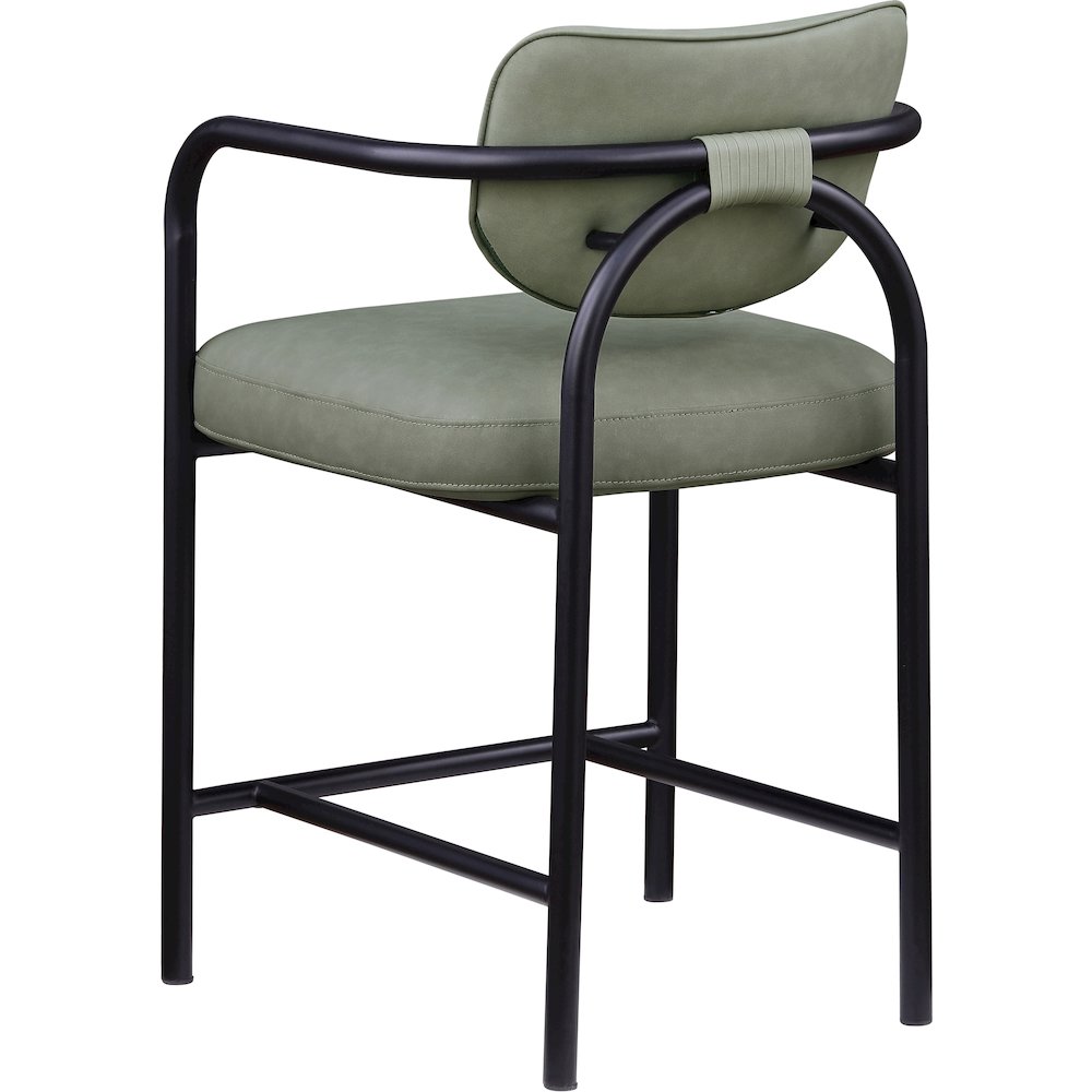 Serava Green Vegan Leather Upholstered Counter Stool. Picture 6
